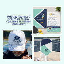 Modern Navy Blue Pickleball Club & Coach Branding