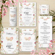 Chic Wildflowers Watercolor Floral Baby Shower