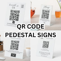 Business QR code Pedestal Sign