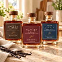 Square Vanilla Extract Labels Collection