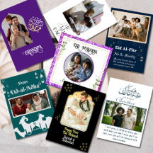 Personalized Photo eid mubarak greeting Cards