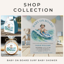 Baby on Board Surfing Baby Shower