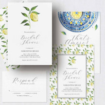 Lemon Bridal Shower Invitations