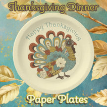 Happy Thanksgiving Modern Muted Fall Color Turkey
