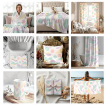 Pastel Abstract Seamless Pattern Waves and Circles