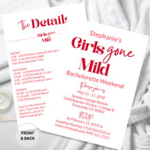 Girls Gone Mild Custom Bachelorette Party Suite