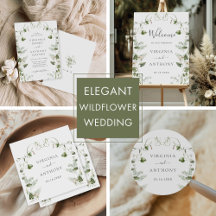 Elegant Watercolor Wildflowers Wedding