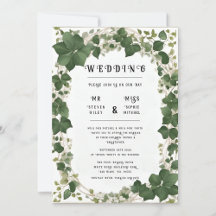 Elegant Ivy Wedding Table Plan and Invitation Sets