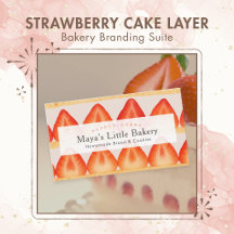 Strawberry Cake Layer Bakery Branding Suite