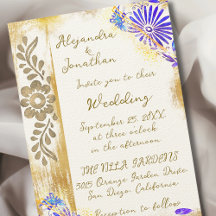 Blue Talavera Gold Baroque Mexican Wedding