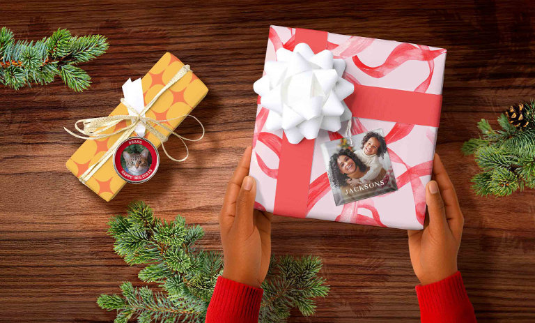 Various christmas gift wrappings