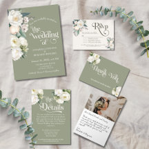 Sage Green and White Floral Wedding Suite