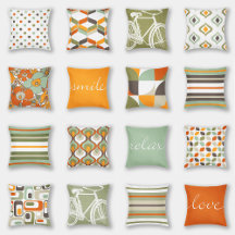 Orange Mint Olive Green Brown Retro Home