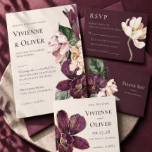 Editorial Plum Orchid & Moody Floral Wedding