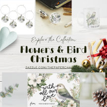 White Christmas Flower & Birds