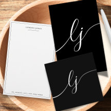 Monogram Black White Calligraphy Monogram Initials