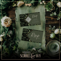 Olive Green Elegance - Floral and Gold Frame Suite