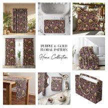 Purple and gold elegant embossed floral pattern