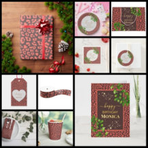 Coral Brown Leopard Print Celebration Set