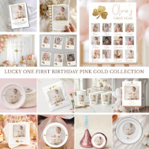 Lucky One First Birthday Pink Gold Collection
