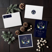 Midnight Floral Wreath Holiday Collection