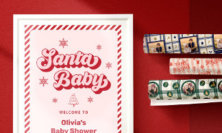 An array of customisable gift wrap and party supplies