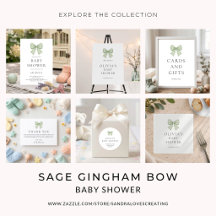 Sage Green Gingham Coquette Baby Shower
