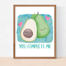 Cute Kawaii Avocados - You Complete Me 