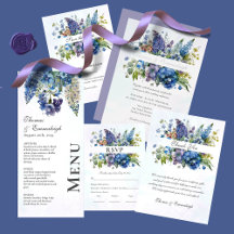 Bohemian Blue-Violet Floral Wedding Suite