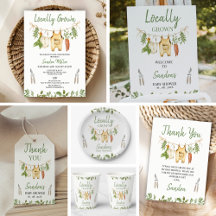 Rustic Clothesline Locally Grown Baby Shower