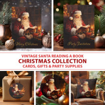 Vintage Santa Reading a Book Collection