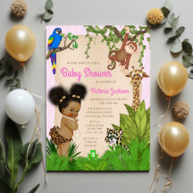 African Girl Safari Baby Shower 
