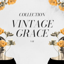 Vintage Yellow Floral Woman Elegant