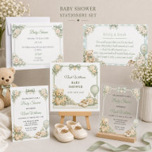 Elegant Sage Green Baby Shower Collection