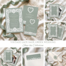 Vintage Lace Sage Green Wedding