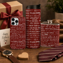 Father’s Day Gift Script Typography Pattern Red