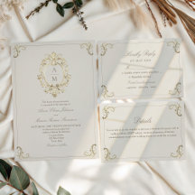 Vintage Baroque Gold Cream Wedding Suite