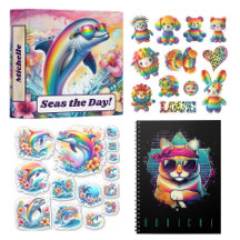 Retro 80s and 90s Rainbow Back to School Supplies
