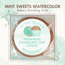 Mint Sweets Watercolor Bakery Branding Suite