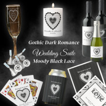 Gothic Dark Romance Wedding Suite Moody Black Lace