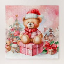 Cute Teddy Bear Christmas Jigsaw Puzzles