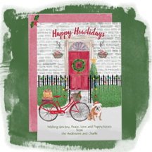 CHRISTMAS DOGS AND BICYCLE RED DOOR HOLIDAY 