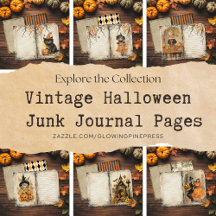 Vintage Halloween Junk Journal Pages