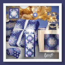 Blue rosace & snowflake