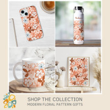 Modern Floral Pattern in Peach & Terracotta Gifts