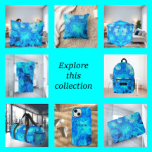 Abstract, modern, turquoise mosaic pattern