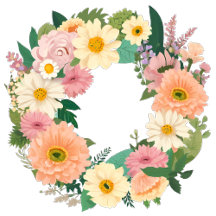 Cute and grown-up flower wreath　大人かわいい　お花のリース