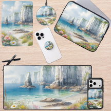 Boho Coastal Cliffs Wildflower Tech Accessories