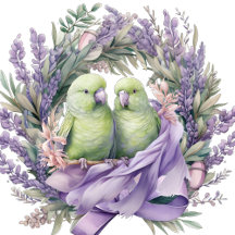 Lavender Lovebirds Watercolor Designs
