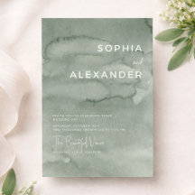 Delicate Green Watercolor Wedding.